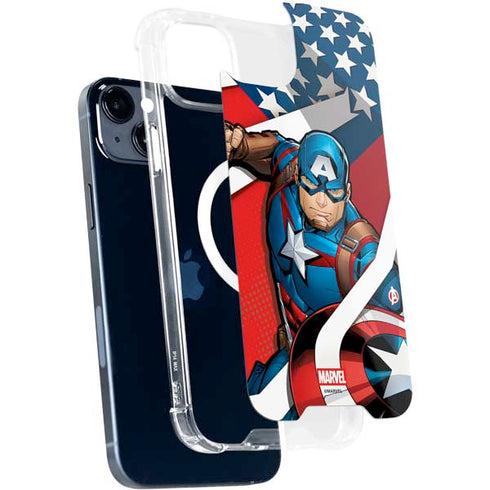 Marvel Captain America Action Pose iPhone 15 Plus MagSafe Case