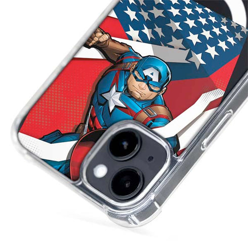 Marvel Captain America Action Pose iPhone 15 Plus MagSafe Case