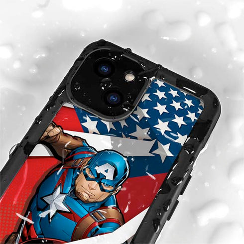 Marvel Captain America Action Pose iPhone 15 Plus Waterproof Case