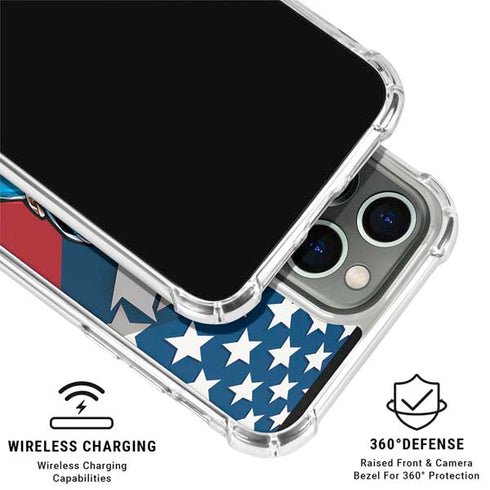 Marvel Captain America Action Pose iPhone 15 Pro Clear Case