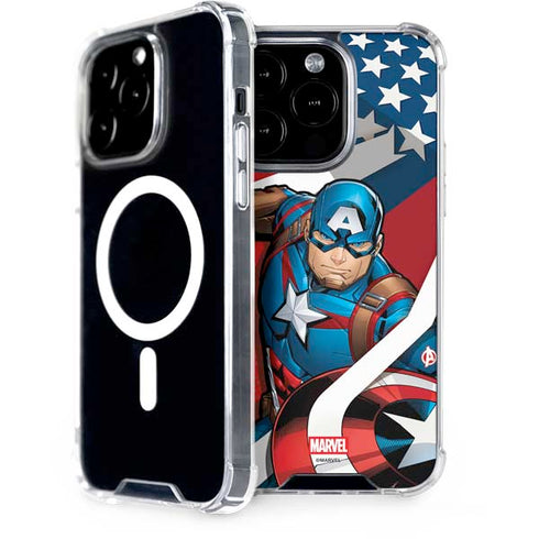 Marvel Captain America Action Pose iPhone 15 Pro MagSafe Case