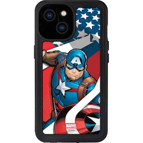 Marvel Captain America Action Pose iPhone 15 Waterproof Case