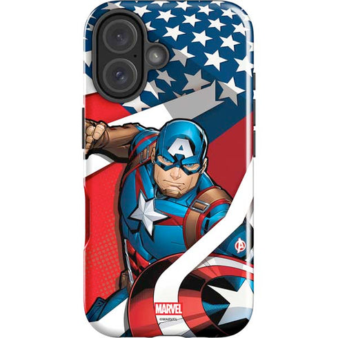 Marvel Captain America Action Pose iPhone 16 Impact Case