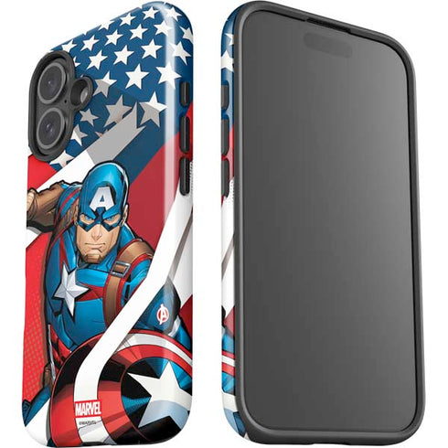 Marvel Captain America Action Pose iPhone 16 Plus Impact Case