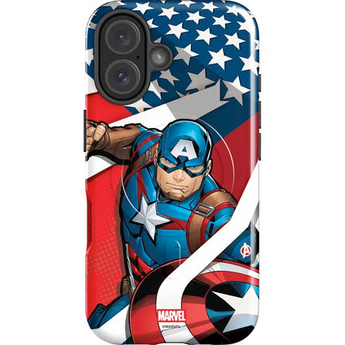 Marvel Captain America Action Pose iPhone 16 Plus Magsafe Impact Case