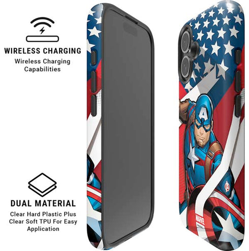 Marvel Captain America Action Pose iPhone 16 Plus Magsafe Impact Case