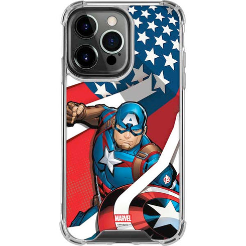 Marvel Captain America Action Pose iPhone 16 Pro Clear Case