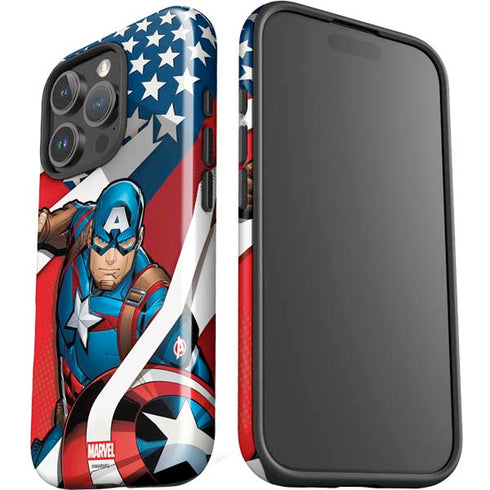 Marvel Captain America Action Pose iPhone 16 Pro Impact Case