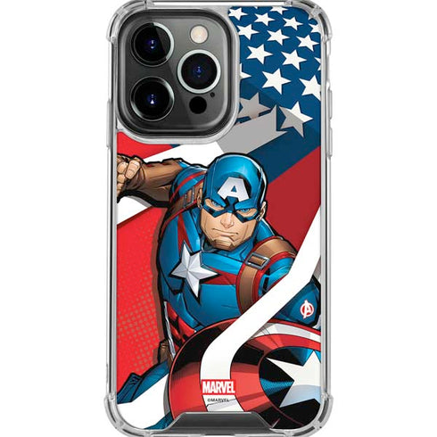 Marvel Captain America Action Pose iPhone 16 Pro Max Clear Case