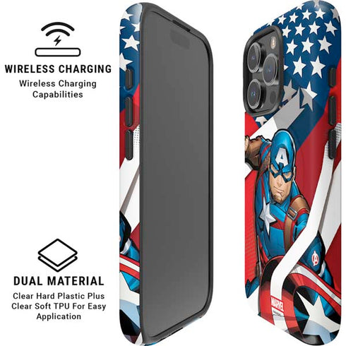 Marvel Captain America Action Pose iPhone 16 Pro Max Magsafe Impact Case