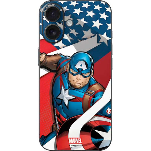 Marvel Captain America Action Pose iPhone 16 Skin