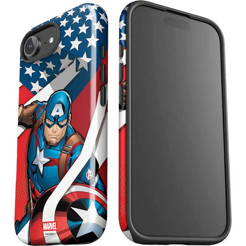 Marvel Captain America Action Pose iPhone 16e Impact Case