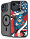 Marvel Captain America Action Pose iPhone 16e Kickstand Case