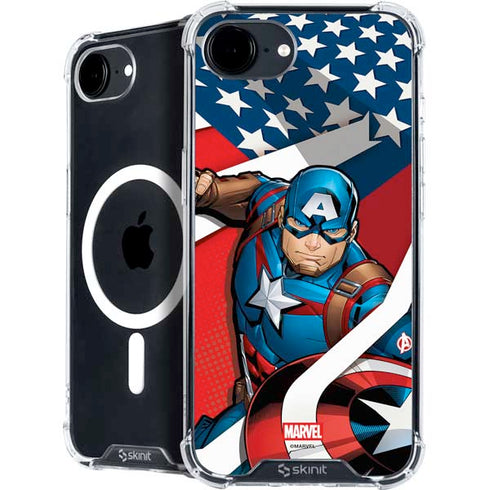Marvel Captain America Action Pose iPhone 16e MagSafe Case