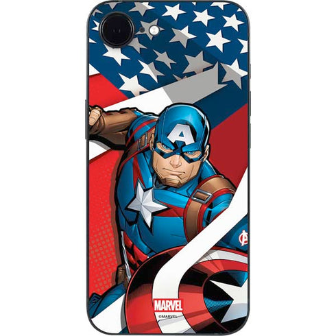 Marvel Captain America Action Pose iPhone 16e Skin