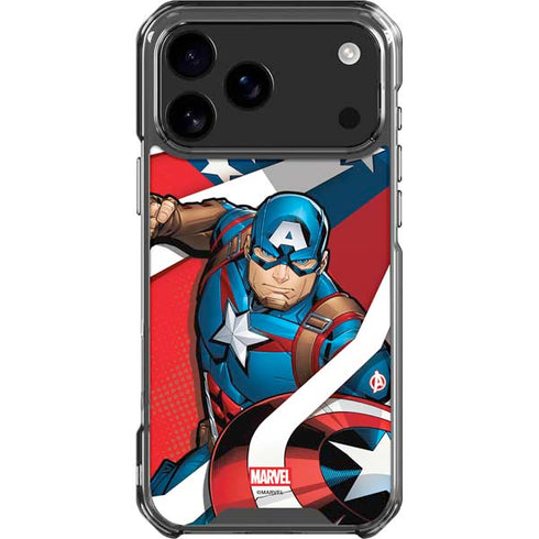 Marvel Captain America Action Pose iPhone 18 Pro Max Clear Case