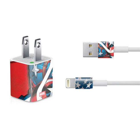 Marvel Captain America Action Pose iPhone Charger (5W USB) Skin
