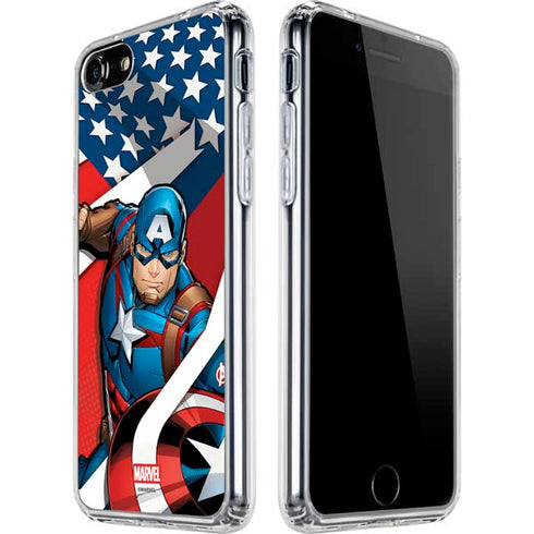 Marvel Captain America Action Pose iPhone SE (2nd & 3rd Gen) Clear Case