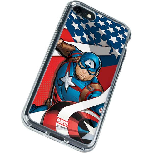Marvel Captain America Action Pose iPhone SE (2nd & 3rd Gen) Clear Case