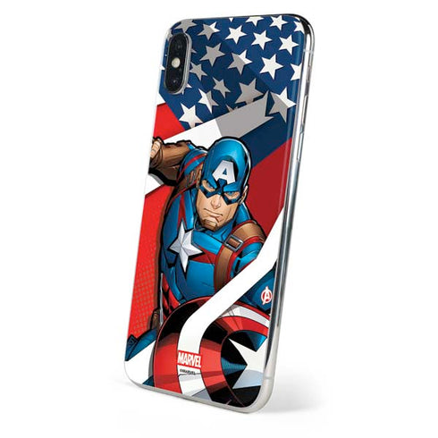 Marvel Captain America Action Pose iPhone X Skin