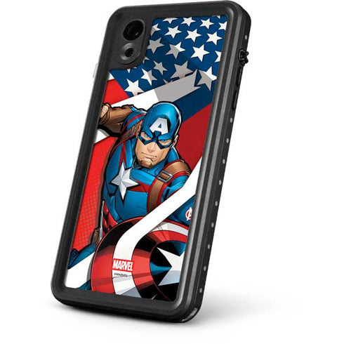 Marvel Captain America Action Pose iPhone XR Waterproof Case