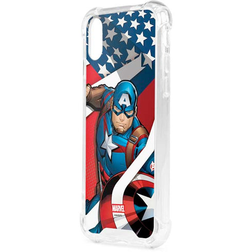 Marvel Captain America Action Pose iPhone XS Clear Case