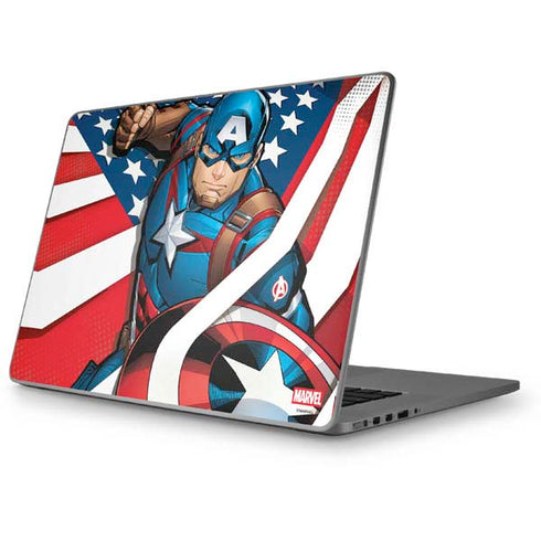 Marvel Captain America Action Pose Apple MacBook Pro 17-inch Skin