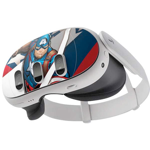 Marvel Captain America Action Pose Meta Quest 3 Skin