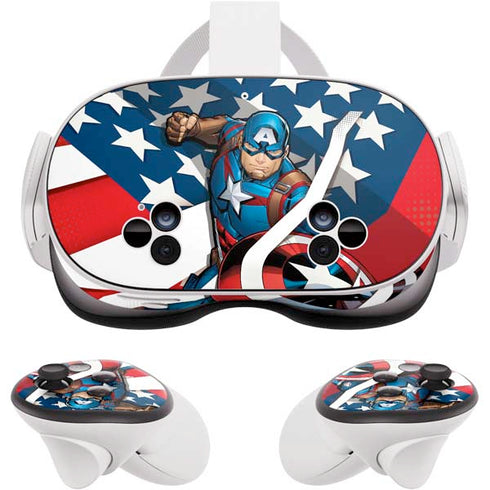 Marvel Captain America Action Pose Meta Quest 3S Skin
