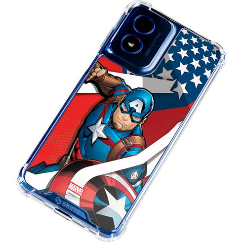 Marvel Captain America Action Pose Moto G 5G (2024) Clear Case