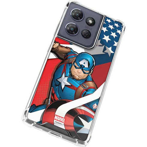 Marvel Captain America Action Pose Moto G Play 5G (2025) Clear Case