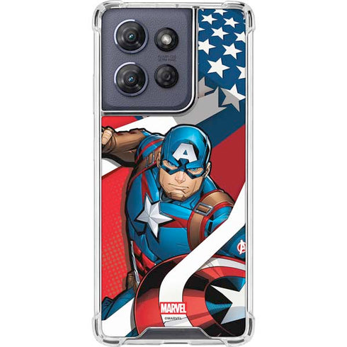 Marvel Captain America Action Pose Moto G Power 5G (2025) Clear Case