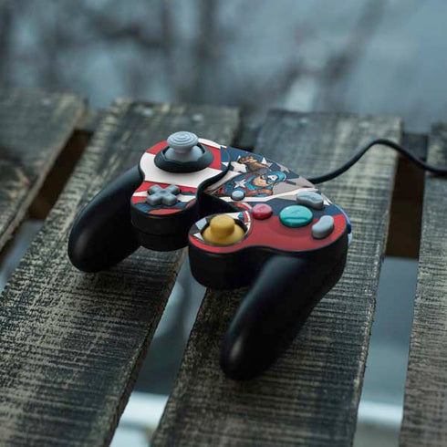 Marvel Captain America Action Pose Nintendo GameCube Controller Skin