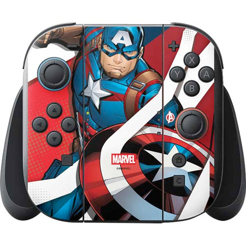 Marvel Captain America Action Pose Nintendo Switch 2 (2025) with Joy-Con Skin