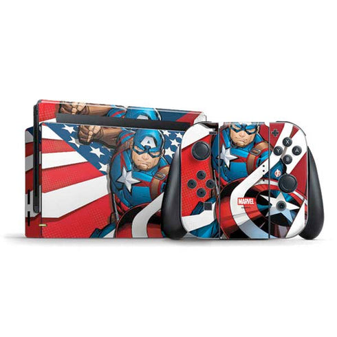 Marvel Captain America Action Pose Nintendo Switch Bundle Skin