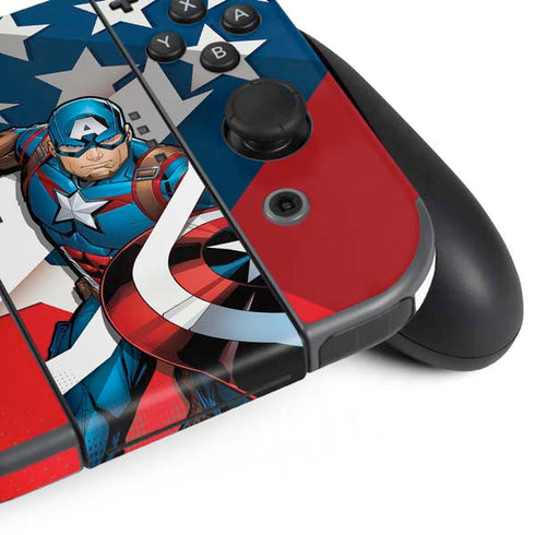 Marvel Captain America Action Pose Nintendo Switch (2017-2021) Joy-Con Controller Skin