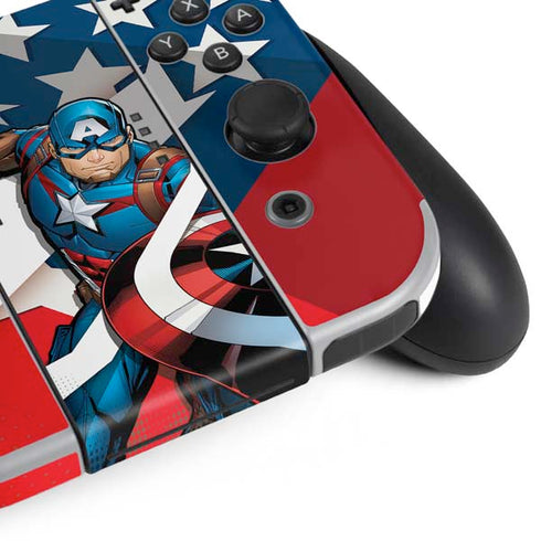 Marvel Captain America Action Pose Nintendo Switch OLED (2021) Skin