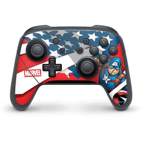 Marvel Captain America Action Pose Nintendo Switch Pro Controller Skin