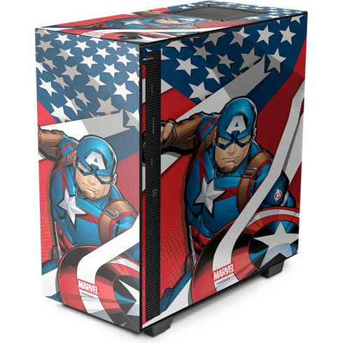 Marvel Captain America Action Pose NZXT H510 Compact ATX Mid-Tower Case Skin