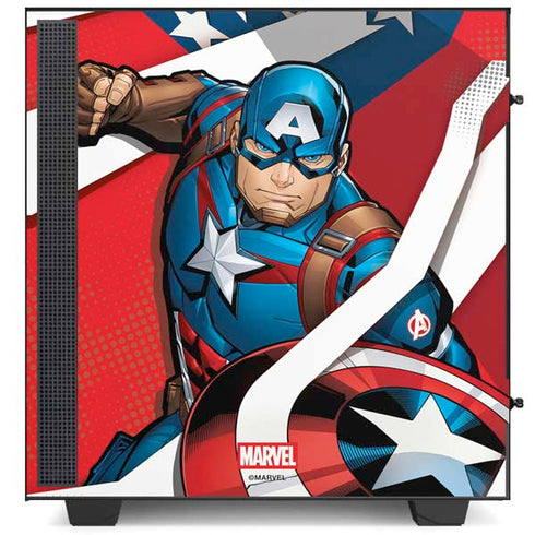 Marvel Captain America Action Pose NZXT H510 Compact ATX Mid-Tower Case Skin