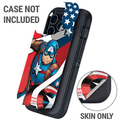 Marvel Captain America Action Pose Otterbox Defender iPhone Skin