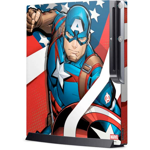Marvel Captain America Action Pose Playstation 3 & PS3 Slim Skin