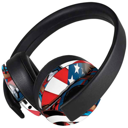Marvel Captain America Action Pose PlayStation 4 Gold Wireless Headset Skin
