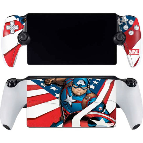 Marvel Captain America Action Pose PlayStation Portal Remote Player Skin