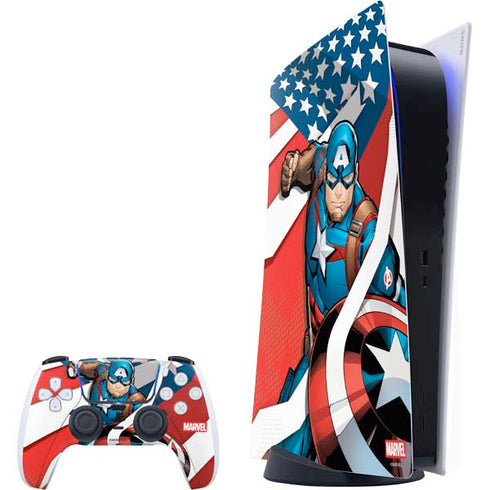 Marvel Captain America Action Pose PlayStation PS5 Skins
