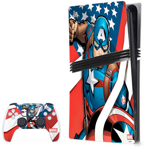 Marvel Captain America Action Pose PlayStation PS5 Skins