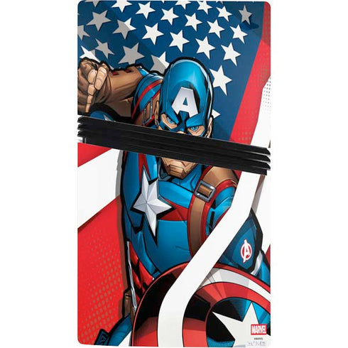 Marvel Captain America Action Pose PS5 Pro Console Skin