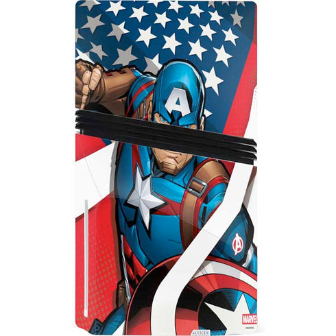 Marvel Captain America Action Pose PS5 Pro Disk Console Skin