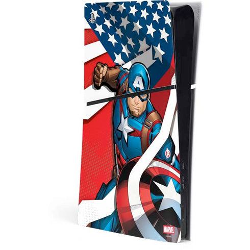 Marvel Captain America Action Pose PS5 Slim Digital Edition Console Skin