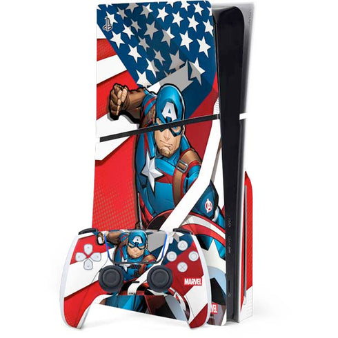 Marvel Captain America Action Pose PlayStation PS5 Skins